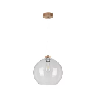 Britop Loftowa LAMPA wisząca LAGUNA 18730174 szklana OPRAWA zwis kula ball przezroczysta drewno - Lampy sufitowe - miniaturka - grafika 1