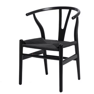 D2.Design Krzesło Wicker czarne/czarne 162505 - Krzesła - miniaturka - grafika 1