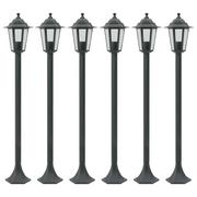 Lampy ogrodowe - vidaXL Lampy ogrodowe, 110 cm, E27, aluminium, ciemnozielone, 6 szt. - miniaturka - grafika 1