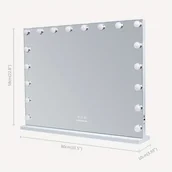 Lusterka do makijażu - TEMU Hollywoodzkie Lusterko do Makijażu z Oświetleniem i Ładowaniem USB, do Montażu na Stole lub Ścianie, 80x58cm - miniaturka - grafika 1