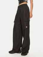 Spodnie sportowe damskie - adidas Spodnie dresowe Essentials Woven Cargo IX9974 Czarny Loose Fit - miniaturka - grafika 1