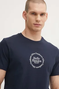 Helly Hansen t-shirt bawełniany kolor granatowy wzorzysty - Koszulki męskie - miniaturka - grafika 1