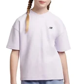 Koszulki i topy damskie - Koszulka dziecięca New Balance LAKG0135RIG - fioletowa - miniaturka - grafika 1