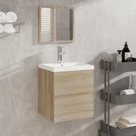 Szafki łazienkowe - Lumarko Szafka łazienkowa z lustrem, dąb sonoma materiał drewnopochodny - miniaturka - grafika 1