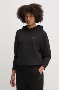 Calvin Klein bluza bawełniana damska kolor czarny z kapturem gładka K20K208062 - Bluzy damskie - miniaturka - grafika 1