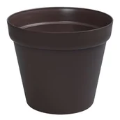Donice - Donica ogrodowa tarasowa osłonka Brązowy DUŻA Patio Ø45 cm tworzywo sztuczne - miniaturka - grafika 1