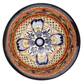 Umywalki - Meksykańska ceramiczna umywalka wpuszczana w blat Ynes - Duża okrągła umywalka łazienkowa 43 x 13 cm Umywalka dekoracyjna - miniaturka - grafika 1
