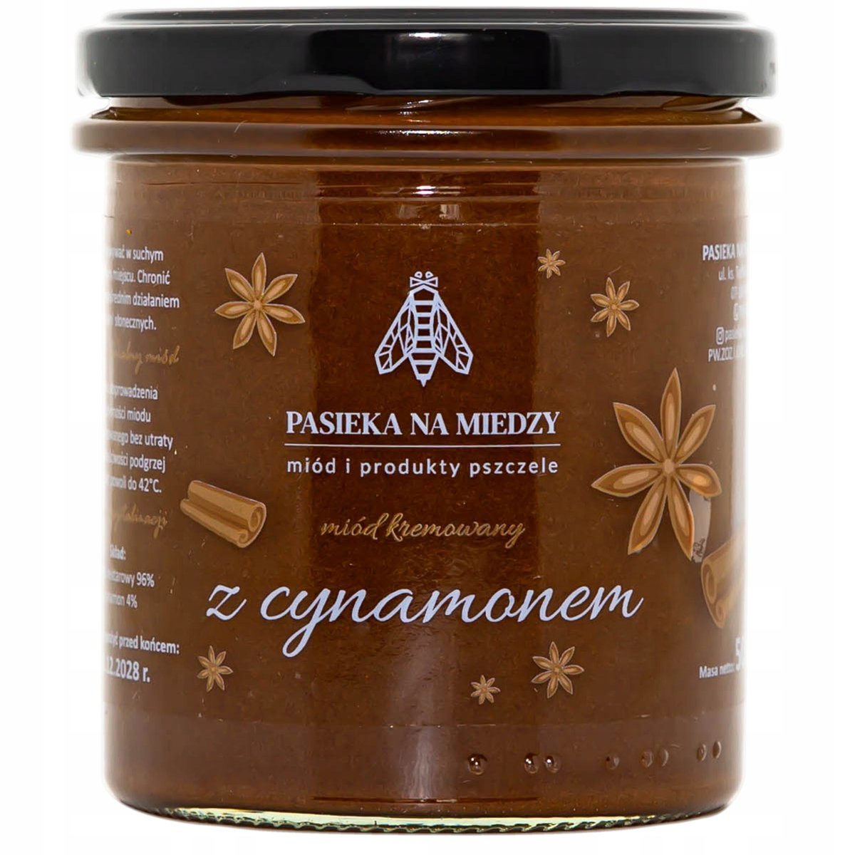 Miód kremowany z cynamonem 450g Naturalny miód Polski