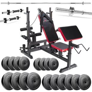 Zestaw Do Ćwiczeń 135Kg Z Ławką Treningową Ph20C - Ławka, Sztanga, Obciążenie, Hantle - Ławki treningowe - miniaturka - grafika 1