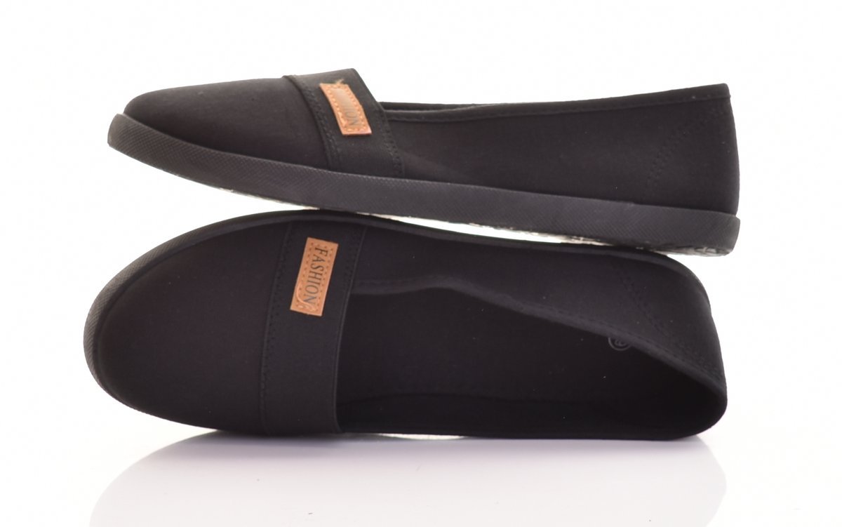 TENISÓWKI DAMSKIE WSUWANE TRAMPKI SLIP-ON LEKKIE CAŁE CZARNE