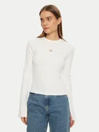 Bluzki damskie - Calvin Klein Jeans Bluzka J20J224760 Biały Slim Fit - miniaturka - grafika 1