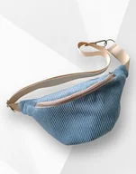 Nerki - Nerka saszetka z kieszonką sztruksowa niebieska jasna - miniaturka - grafika 1