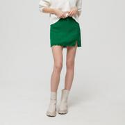 Spódnice - Sinsay - Spódnica mini z wełną - Zielony - miniaturka - grafika 1