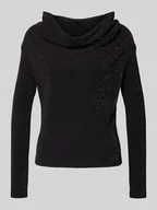 Bluzki damskie - Bluzka o kroju regular fit z długim rękawem i lejącym dekoltem model ‘SANDRA’ - miniaturka - grafika 1