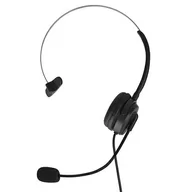 Słuchawki - Xqisit Mono Wired Headset czarny - miniaturka - grafika 1