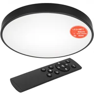 Lampy sufitowe - Lampa sufitowa Plafon Led Ściemniana 40cm Okrągły Czarny Pilot panel Salon - miniaturka - grafika 1