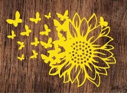 Słonecznik z motylkami- wycinanka z kartonu - Zabawki kreatywne - miniaturka - grafika 1