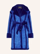 Płaszcze damskie - Ow Collection Płaszcz Oversize New York Ze Sztucznym Futrem blau - miniaturka - grafika 1