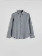 Koszule męskie - Reserved - Bawełniana koszula slim fit - jasnoszary - miniaturka - grafika 1