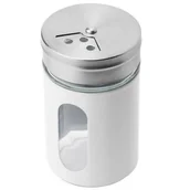 Pojemniki kuchenne - SZKLANY POJEMNIK DO PRZYPRAW PRZYPRAWNIK 2 OTWORY 90ML BIAŁY - miniaturka - grafika 1