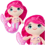 Maskotki i pluszaki - Pluszowa Syrenka Przytulanka Ogon W Cekiny Jasnoróżowa 28cm LEAN Toys - miniaturka - grafika 1