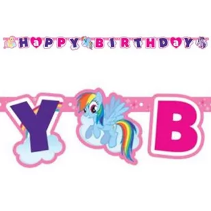Amscan Baner "My Little Pony Happy Birthday", 180 cm 998472 - Urodziny dziecka - miniaturka - grafika 1