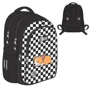St. Right Plecak Szkolny Młodzieżowy Duży Czterokomorowy Sleepy Corgi - Plecaki szkolne i tornistry - miniaturka - grafika 1