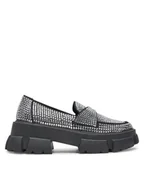 Półbuty damskie - Steve Madden Loafersy Trifecta_R SM11003506 Srebrny - miniaturka - grafika 1