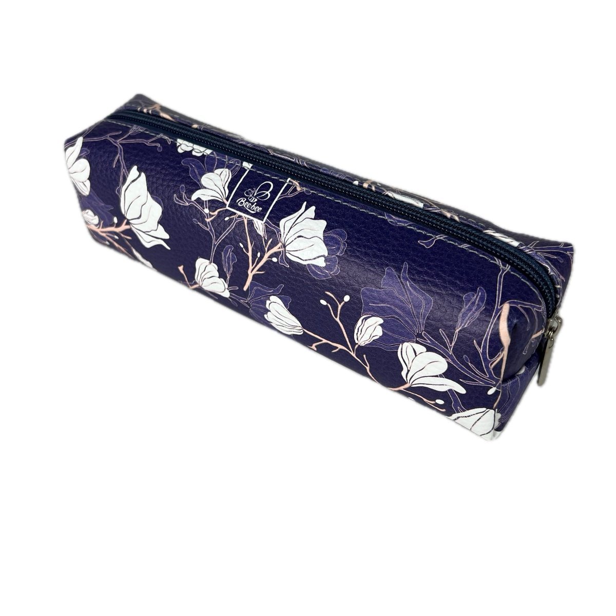 Piórnik Szkolny Młodzieżowy Prostokąt Kostka Magnolie Dark Blue