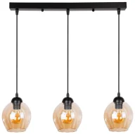 Lampy sufitowe - Czarna potrójna lampa wisząca na listwie - 5X Z032 W8-K09 - miniaturka - grafika 1