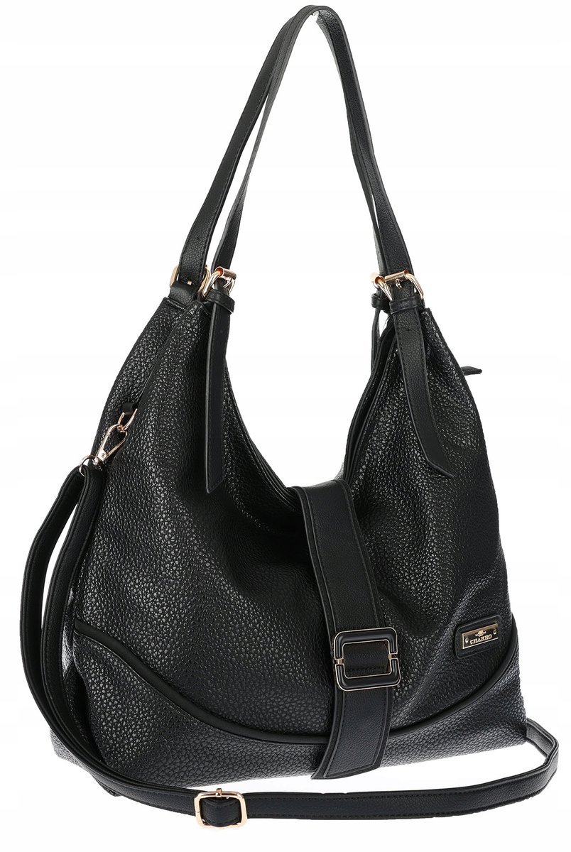 Torebka Damska listonoszka worek torba na ramię duża pojemna CH7712 Czarna