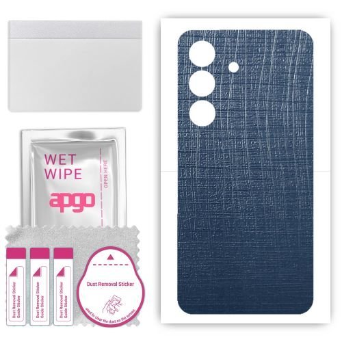 folia naklejka skórka strukturalna na TYŁ do Samsung Galaxy S24 - Tkanina Granatowa - apgo SKINS