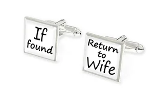 Spinki Koszulowe If Found Return To Wife - Spinki do mankietów i krawatów - miniaturka - grafika 1