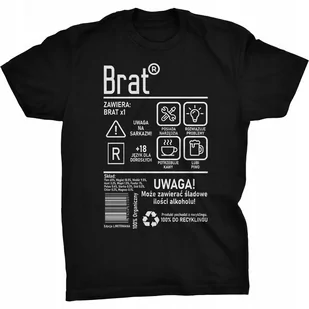 Brat Etykieta Koszulka Prezent Dla Brata - Koszulki męskie - miniaturka - grafika 1