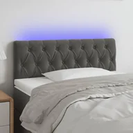 Inne meble do sypialni - Lumarko Zagłówek do łóżka z LED, ciemnoszary, 90x7x78/88 cm, aksamit - miniaturka - grafika 1