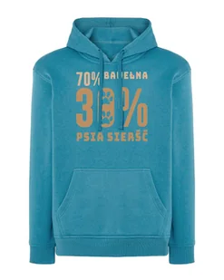 Bluza 70% bawełna 30% psia sierść Śmieszna na Prezent Pies Niebieska M - Bluzy męskie - miniaturka - grafika 1