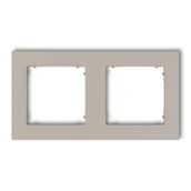 Klawisze i ramki - Karlik Ramka podwójna kwadratowa MINI - taupe - miniaturka - grafika 1