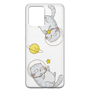 Etui przeźroczyste z nadrukiem Realme 8 Pro Kot astronauta - Etui i futerały do telefonów - miniaturka - grafika 1