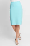 Spódnice - Turkusowa ołówkowa spódnica do kolan - QUIOSQUE - miniaturka - grafika 1
