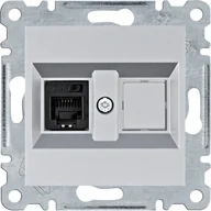 Gniazdka elektryczne - Hager Gniazdo telefoniczne RJ11 LUMINA - srebrny mat - miniaturka - grafika 1