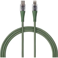 Kable USB - Kabel USB Typ-C - Lightning QUALO Transparent QTCN-CL-04 1.5 m Zielony - miniaturka - grafika 1