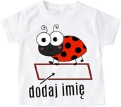 Koszulki dla dziewczynek - Koszulka Z BIEDRONKĄ DLA DZIECKA Z IMIENIEM - miniaturka - grafika 1