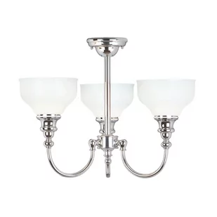 Sufitowa lampa potrójna Cheadle ATH-CD3 Elstead kielichy łazienkowe IP44 białe chrom - Lampy sufitowe - miniaturka - grafika 1