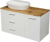 Szafki łazienkowe - Szafka łazienkowa biała 110cm MAGNUM z koszem na pranie i umywalką - miniaturka - grafika 1