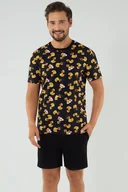 Piżamy damskie - Piżama Italian Fashion Anatre Men kr.r. kr.sp. druk/czarny - miniaturka - grafika 1