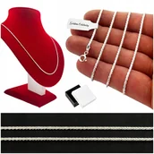 Łańcuszki - Piękny Srebrny Łańcuszek Damski 925 Lśniący Solidny / Długi 70 Cm Prezent - miniaturka - grafika 1