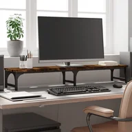 Akcesoria do monitorów - vidaXL Podstawka pod monitor, przydymiony dąb, 105x23x15,5 cm - miniaturka - grafika 1