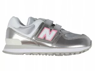 Buty dla dziewczynek - BUTY dziecięce NEW BALANCE 574 PV574LF1 31 srebrne dla dziecka - grafika 1