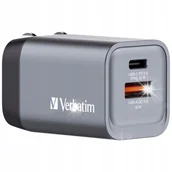 Ładowarki do telefonów - SZYBKA ładowarka sieciowa VERBATIM GaN USB+USB-C QC3.0 35W 3.6A PL UE UK US - miniaturka - grafika 1
