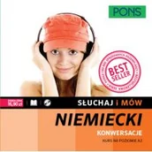 Książki do nauki języka niemieckiego - Pons Słuchaj i mów Konwersacje Kurs niemieckiego A2 z nagraniami Książka + CD praca zbiorowa - miniaturka - grafika 1